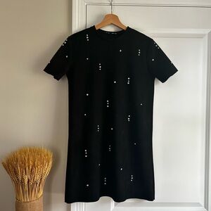 Zara Faux Suede Jewel Dress